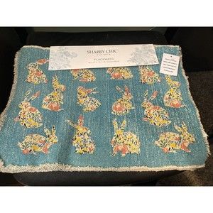 PLACEMATS Easter Bunny Rabbits Cynthia Rowley 13" x 19" 100% Cotton NEW Set of 4